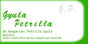 gyula petrilla business card